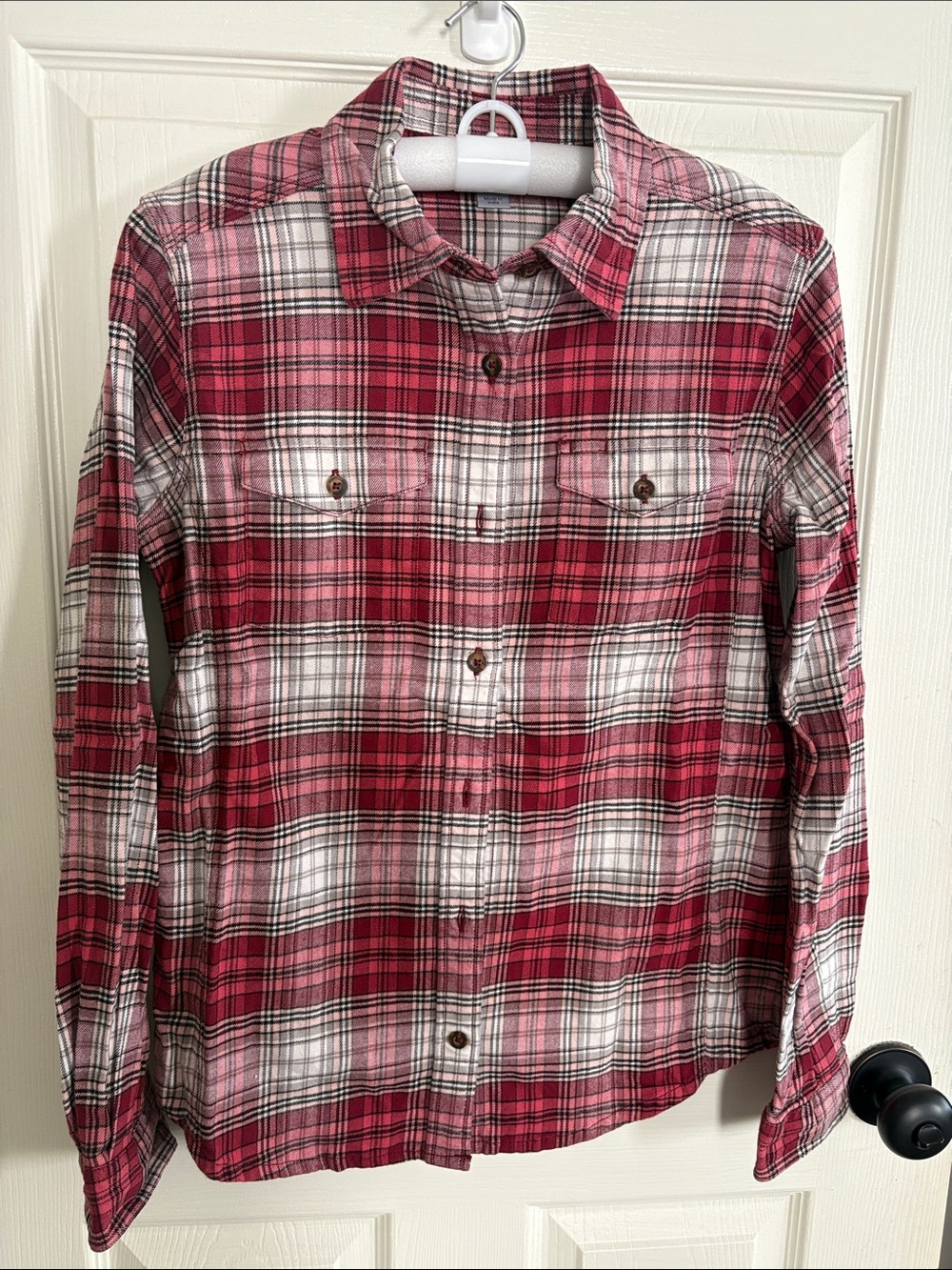 Carhartt Red and White Plaid Button-Down Shirt